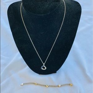 Jewelry Lot #15 Pendant, Bear Pin, Heart Bracelet